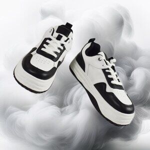 Vepose 8060 White Black Lace-Up Platform Sneaker, Size 9.5 (New)